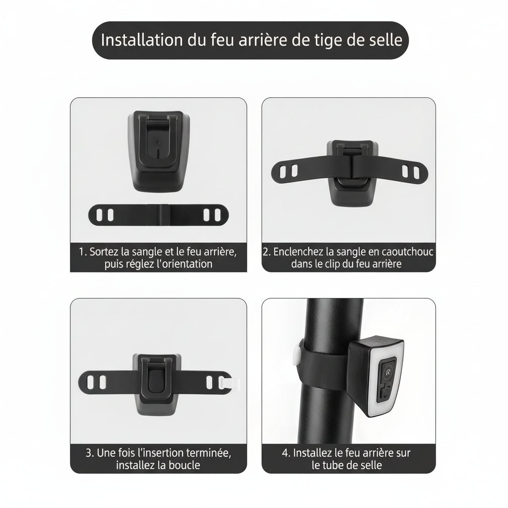 Feu Arrière LED Urban Pro — Rechargeable USB-C | Compatible Casque iNovaRide